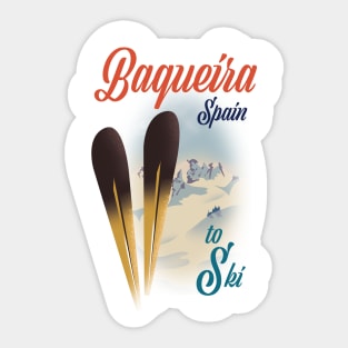 Baqueira Spain ski poster Sticker